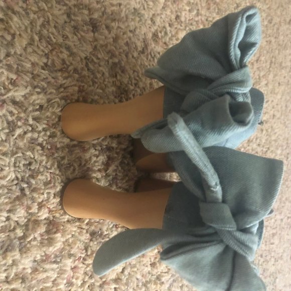 Fun Jean Material and Wood Sandal - Picture 2 of 7